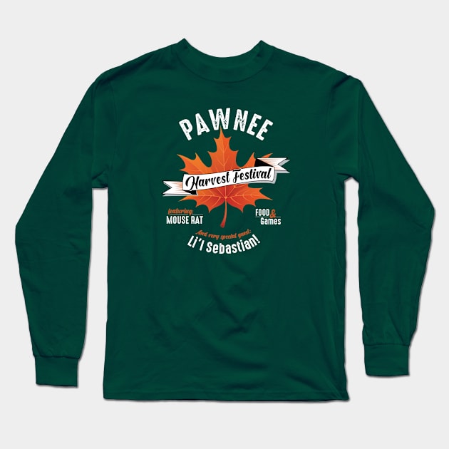 Pawnee Harvest Festival Parks and Rec Fall Leaf Long Sleeve T-Shirt by figandlilyco